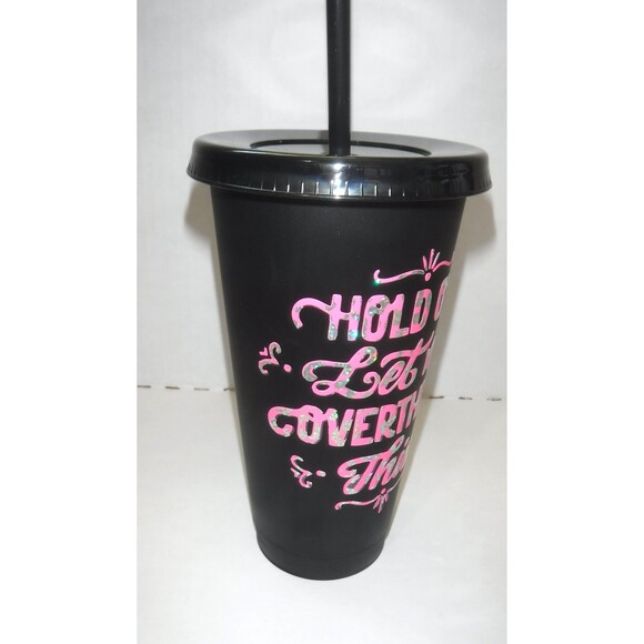 Black Tumblers w/ Colorful Vinyl - Picture 3 of 3